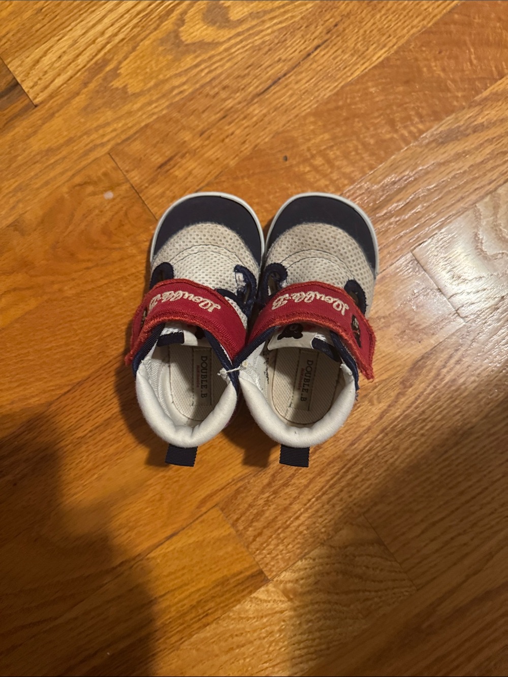 Red and Navy Kids Athletic Shoes - Casual Velcro Sneakers